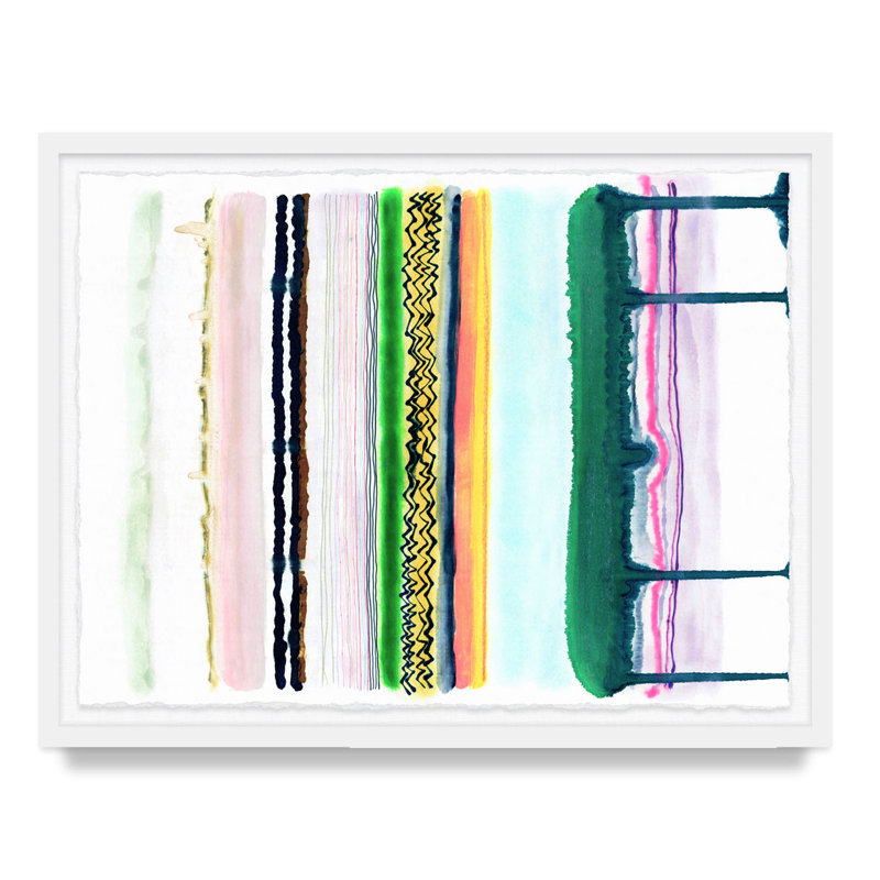 Emerald Drip By Kristi Kohut, White Wood, 18" H x 24" W