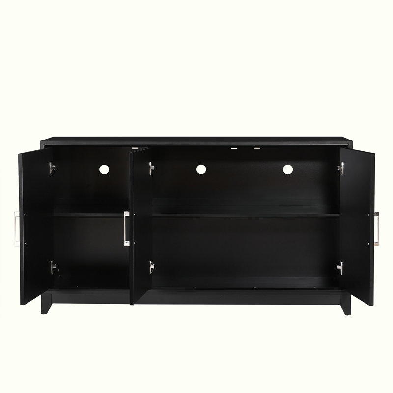 Armoire de rangement avec tablette réglable, Noir, noir, noir, noir