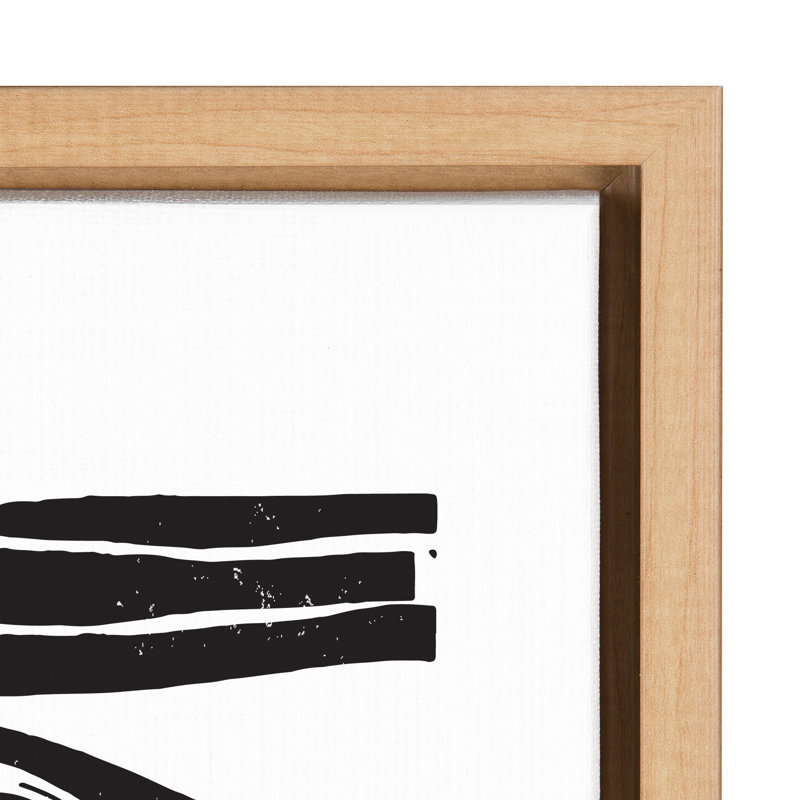 «Abstract Waves» par déclaration sur toile encadrée, Naturel