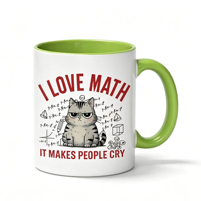 1pc I love mathematics. Logo Ceramic Coffee Mug Coffee Cup Tea Mug Holiday Gift Leisure Time suitable for holding Tea Milk.