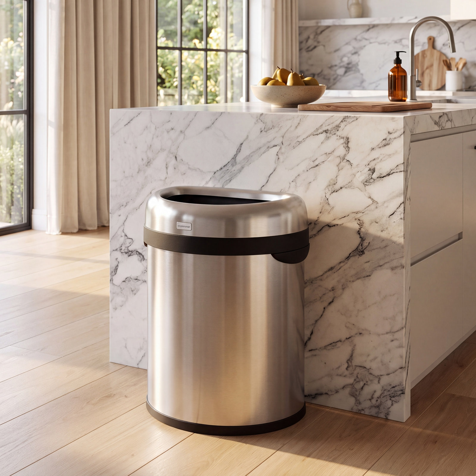 simplehuman 21gal Commercial Open Can, Steel