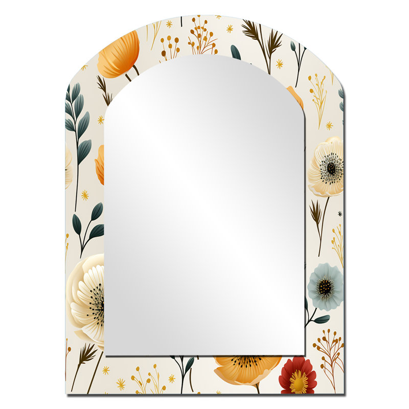 Miroir mural blanc et jaune, 34 po x 25 po