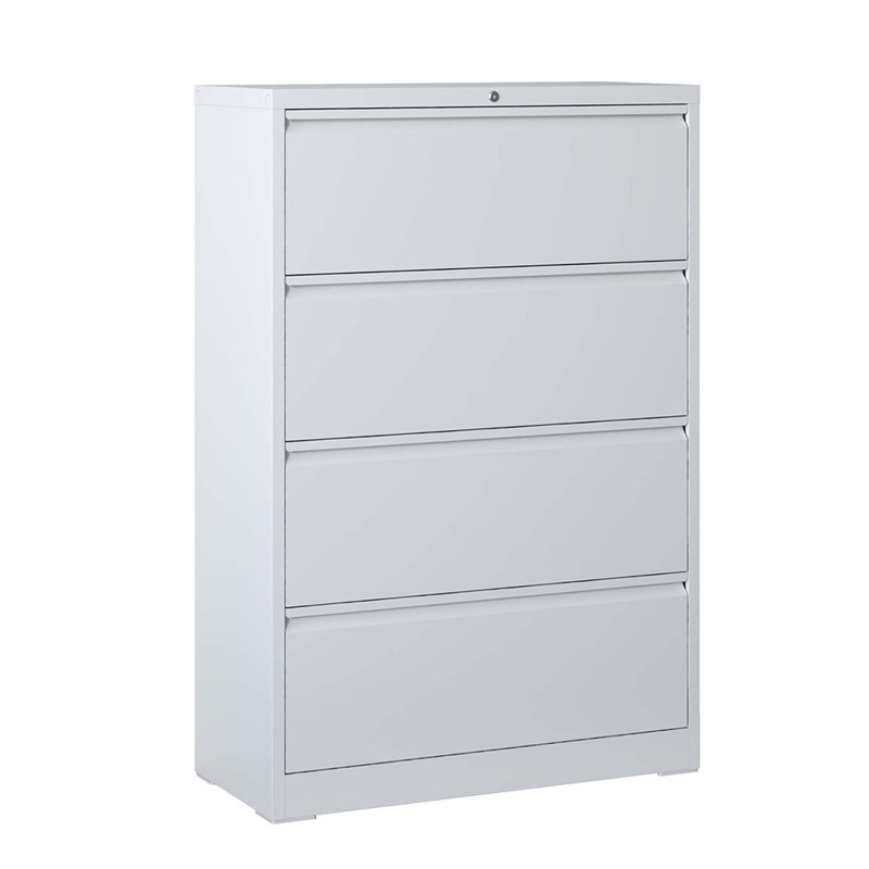 Manosh 35.43 " Wide 4 Steel Vertical Filing Cabinet, White