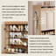 Armoire à chaussures 47,24 po Mid-Century à 3 portes crème et blanche à deux portes style vintage
