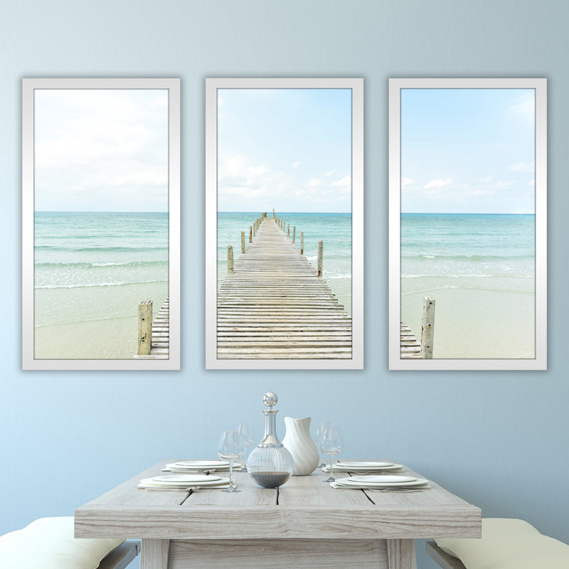 «By the Dock», ensemble de 3 reproductions de photos sur plastique, H 25,5 po x l 40,5 po x P 1 po