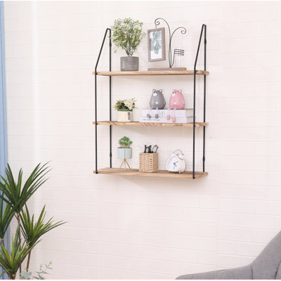 Abberville 3 -Piece Paulownia Solid Wood Tiered Shelf