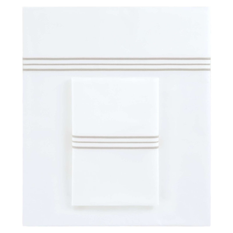 Trio Pillowcases (Pair), Standard Pillowcases, Pearl Gray