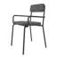 Fauteuil de salle à manger rembourré en cuir noir et pourquoi Vegan Modern-116788867