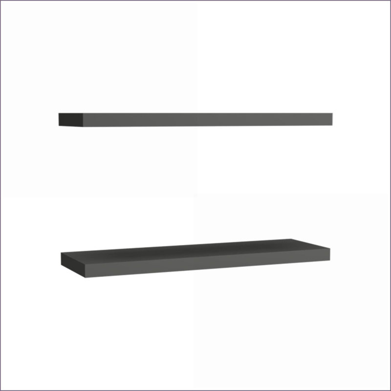 Floating Shelves 31.5"" Wide Set of 2, Wall Storage Decor | Modern | Particle Board, 1.5"H x 31.5"W x 9.8"D, Gray