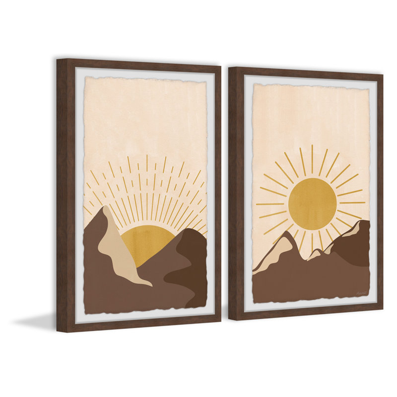 Pat Sunrise At The Summit by Marmont Hill - 2 Piece Single Picture Frame Painting, 30cm H x 20cm W x 3.8cm D