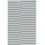 Tapis rayé ivoire / bleu clair tissé à la main Ilona-25415063