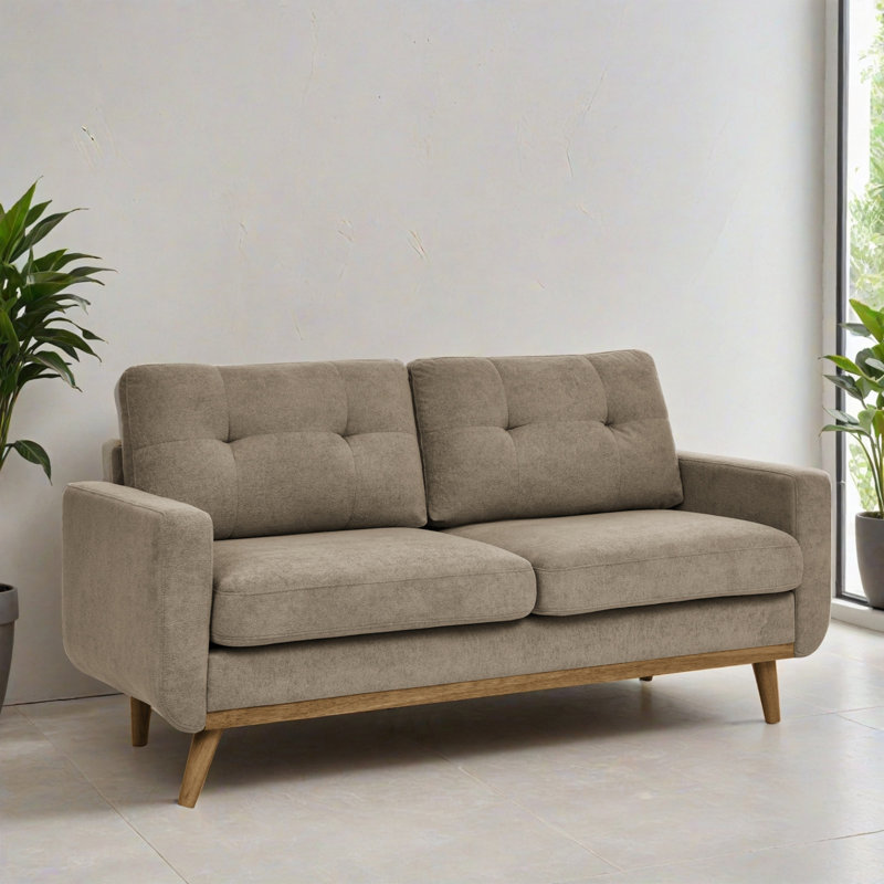 Canapé capitonné 67,72 po Mid-Century, Kaki