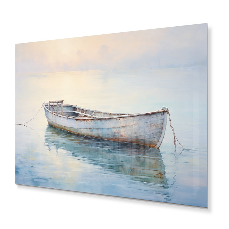 Bateau «Ethereal Waters I» - Impression de transport sur métal, H 12 po x l 20 po