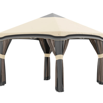 Tente pliante réglable en hauteur 3 m (10 pi X) - Extérieur, Moustiquaire, Rangement, Beige Portable avec moustiquaire réglable, Transport facile