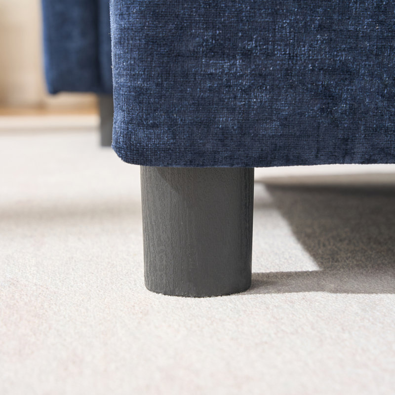 Chaise d'appoint moderne avec repose-pieds, Bleu