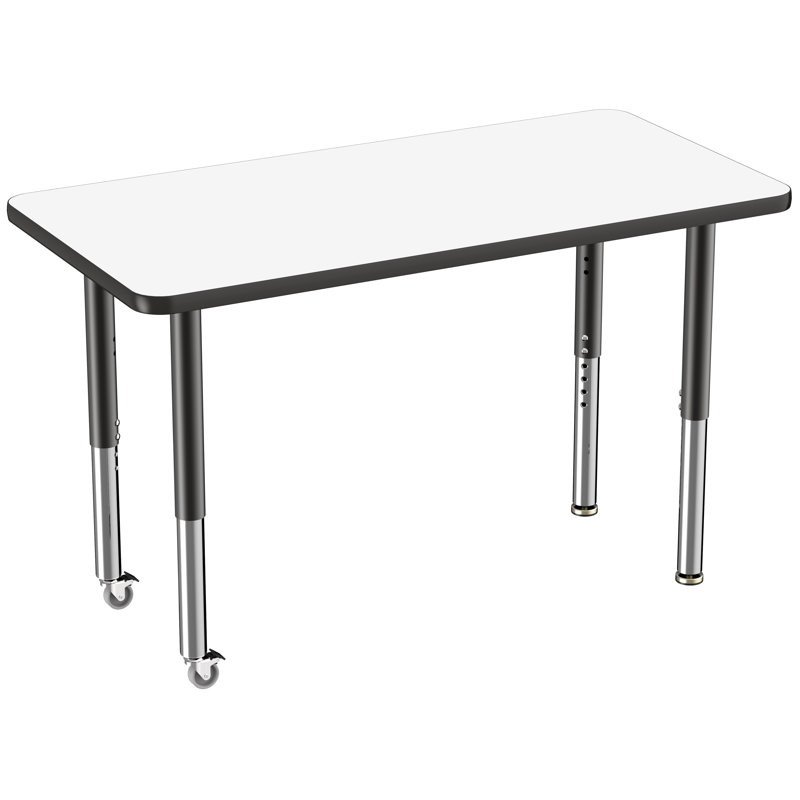 Table d'activités rectangulaire, 24 po x 48 po, Tableau blanc / noir, Super