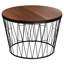 Table basse ronde avec base géométrique en métal - Petite table d'appoint moderne pour le salon - Table basse Mid-Century