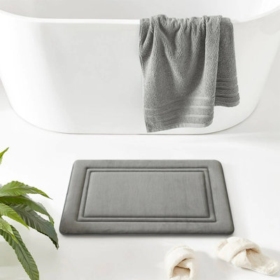 Sharper Image Hotel Boarder Memory Foam Back Bath Rug