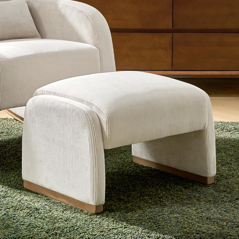 64cm Wide Rectangle Solid Colour Standard Ottoman, White
