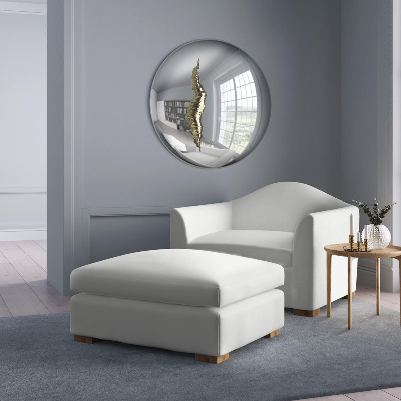 Repose-pieds Horatio, Velours moelleux gris graphite, Patiné