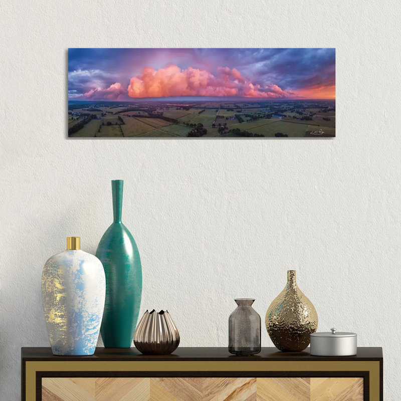 The Pink Cloud by Martin Podt - Wrapped Canvas Panoramic Print, 30.48 cm H x 91.44 cm W x 3.175 cm D