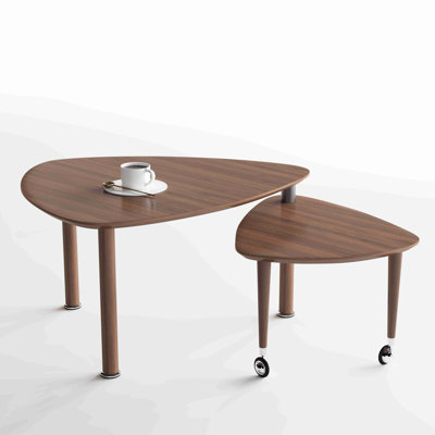 360 Degree Rotatable Modern Coffee Table For Living Room, Solid Wood Legs With Simply Assemble Cocktail Table, Rotating Modern Apartment Wood Furniture