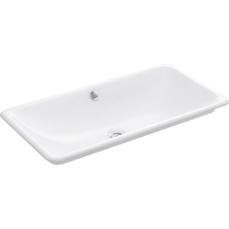 Iron Plains® Metal Rectangle Dual Mount Bathroom Sink with Overflow