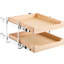 Tiroir en bois à 2 niveaux pour armoire, glissière à fermeture en douceur, rails en métal, rangement solide à hauteur réglable, réglages