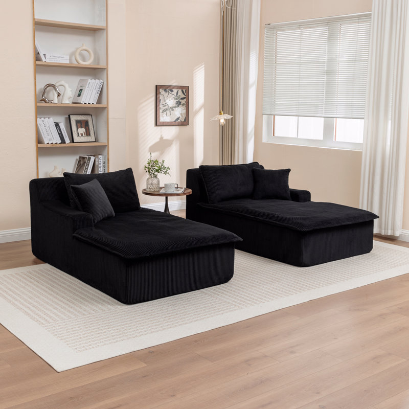 Fauteuil-lit rembourré Chaise longue, Noir