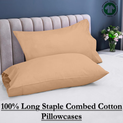 Ensemble de 2 taies d'oreiller 100% coton à longues fibres à densité de tissage 300 fils Royale Linens