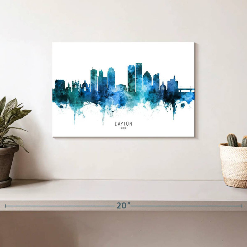 Dayton Ohio Skyline III, 8" H x 12" W
