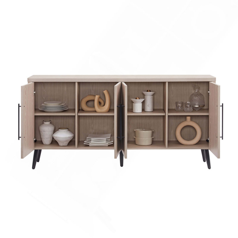 Sideboard In Whitewashed Oak, Brown