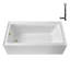 Baignoire en alcôve en acrylique blanc brillant avec drain extérieur 66 po x 32 po Streamline-108298582