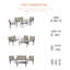 Ensemble de bistro 4 pièces avec chaises longues et balcon en polyester avec revêtement en PVC et table basse en verre-584289493