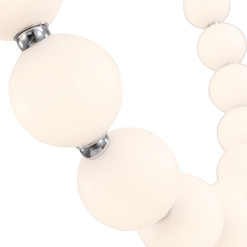 Akoya 48 Light Silver dimmable LED Chandelier, 3 Head Chandelier, Chrome-RT