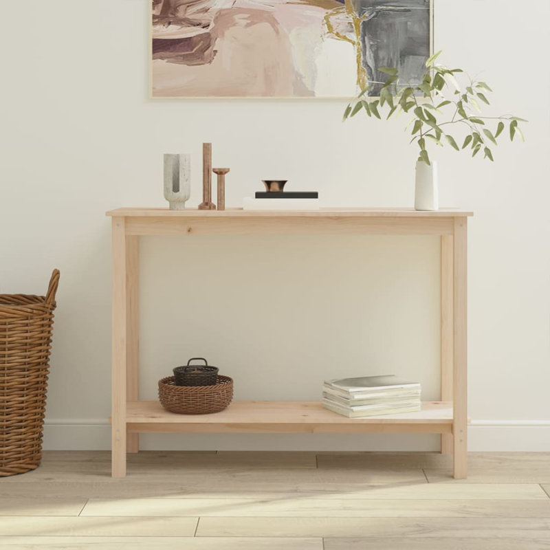 Kaprice 40cm Solid Wood Console Table, Beige
