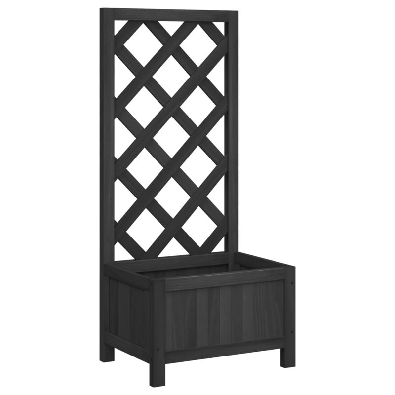 Wood Pot Planter, 35.4" H x 15.7" W x 11.8" D, Black