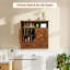 Armoire à pharmacie murale avec tablettes réglables, portes de grange doubles et tiroir amovible - Armoire de rangement rustique pour salle de bain, salle de bain, cuisine, couloir-1152963129