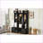 Coat Racks with Bench &amp; Storage | 58.8'' Modern 5-in-1 Hall Tree | 7 Hooks, 2 Drawers | Black | MDF-630381355