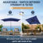 Parasol de patio rectangulaire 9,8 × 6,4 pi-130044161