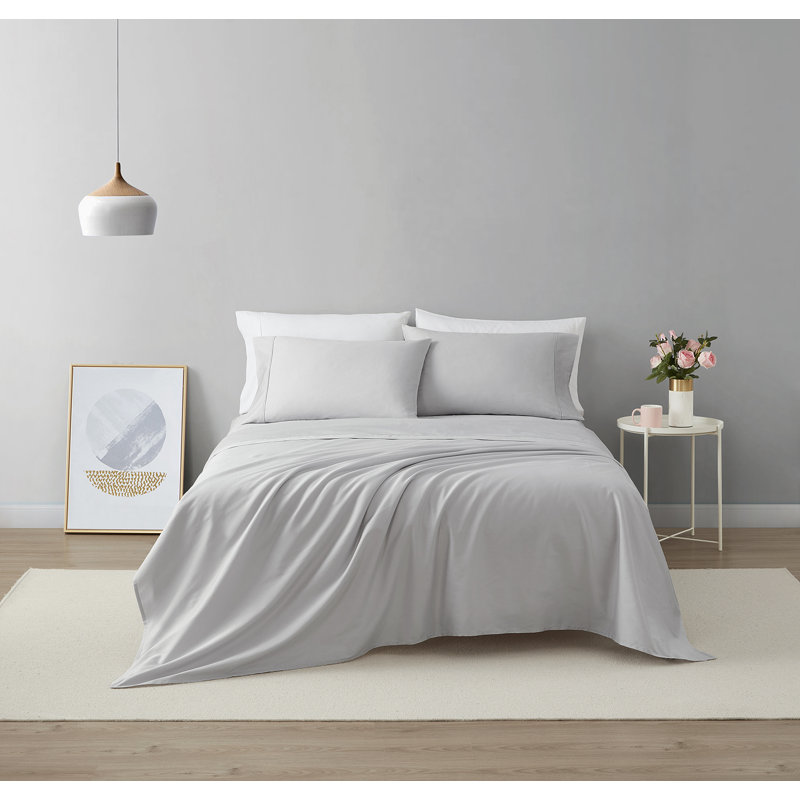 Ensemble de draps 100% coton 400 fils Remick, Double, Taupe
