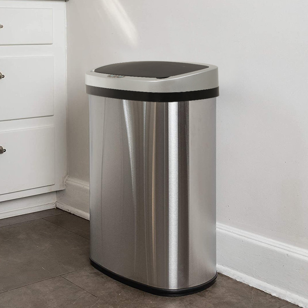 BestOffice Stainless Steel 13 Gallon Motion Sensor Trash Can & Reviews ...