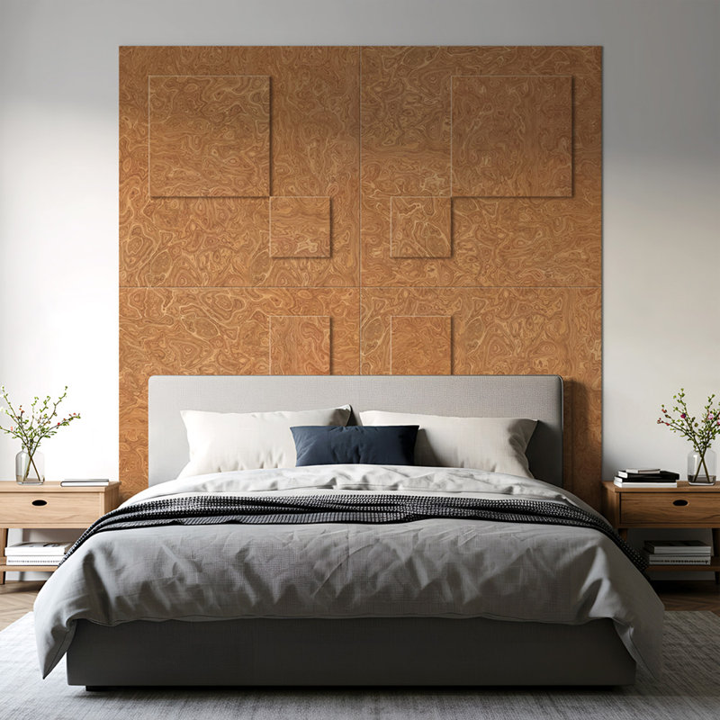 Square Edge Walnut Finished Veneer MDF Boards, 48'' H x 48'' W