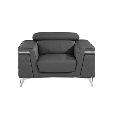 Fauteuil en cuir véritable 45 po Batchler