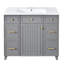 Meuble-lavabo de salle de bain avec lavabo en céramique / portes / tablettes réglables / 3 tiroirs de rangement / meuble-lavabo de salle de bain-113435630