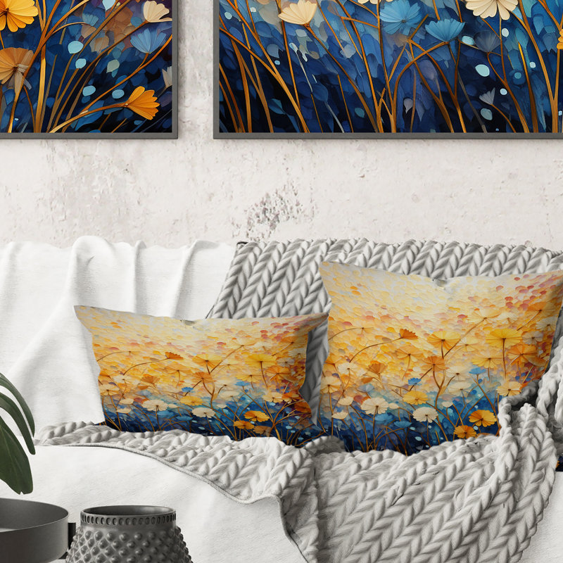 Coussin Golden Harvest III - Abstract Landscape