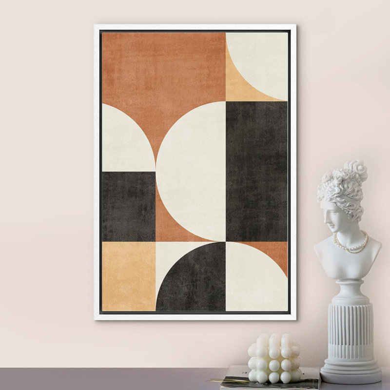 Style Mid-Century des années 1960, collage de style Mid-Century abstrait géométrique minimaliste, formes d'art Boho