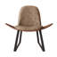 Chaise longue rembourrée en similicuir avec base en métal-499549266-499273035