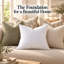 Coussin décoratif carré blanc carré - Housse 100% coton, 10% duvet 90% plumes, plusieurs tailles-93653215
