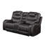 Braylon Magnetite Synthetic Leather Recliner Loveseat With Cupholder Console